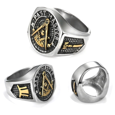 Stainless Steel Past Master Masonic Ring