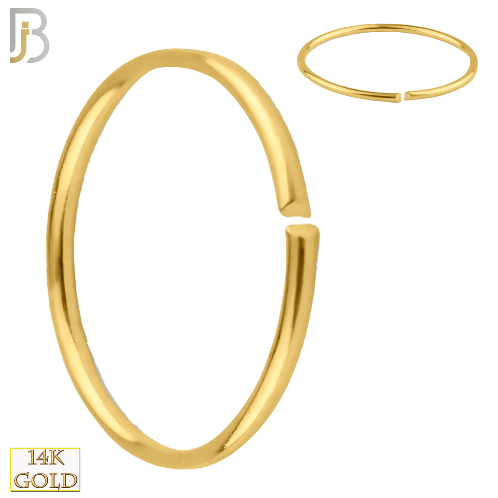 14k Solid Gold Seamless Continuous Nose Ring Hoops - Matador Diamond