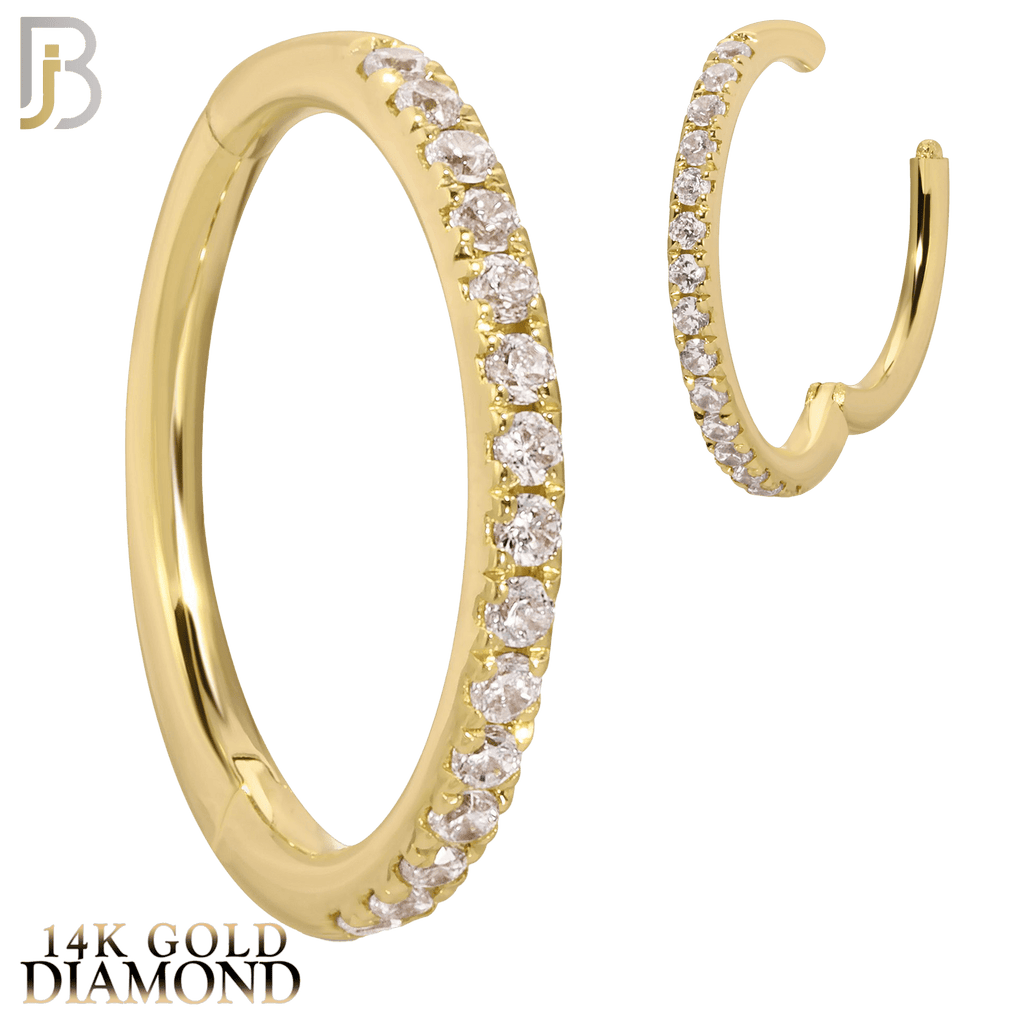 14K Solid Gold Hinged Hoops with Natural Diamonds - Matador Diamond