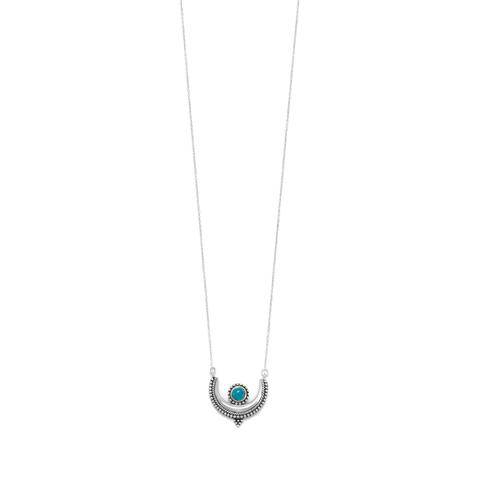 Sterling Silver Turquoise Crescent Necklace - Matador Diamond