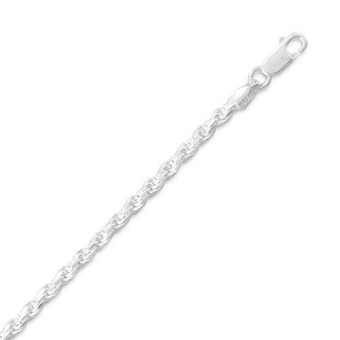 Sterling Silver Diamond Cut Rope Necklace - Matador Diamond