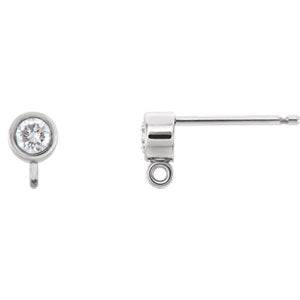 14K Micro Bezel Diamond Stud Earrings - Matador Diamond