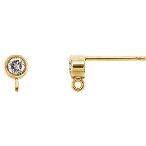 14K Micro Bezel Diamond Stud Earrings - Matador Diamond
