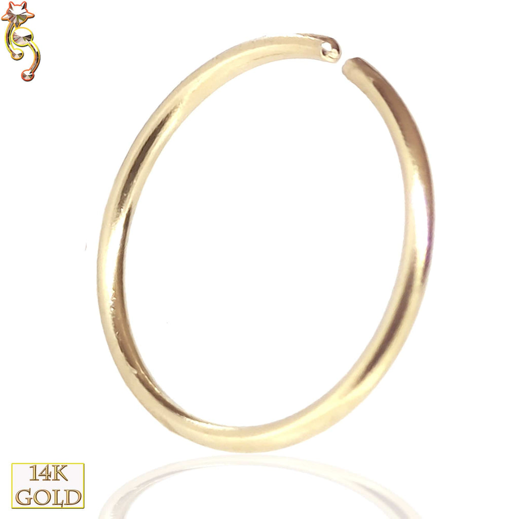 14k Solid Gold Seamless Continuous Nose Ring Hoops - Matador Diamond