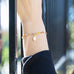 Double Strand 14 Karat Gold Plated Multistone Bracelet with Hamsa Charm - Matador Diamond