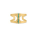 14 Karat Gold Plated Hammered Turquoise Cuff Bracelet