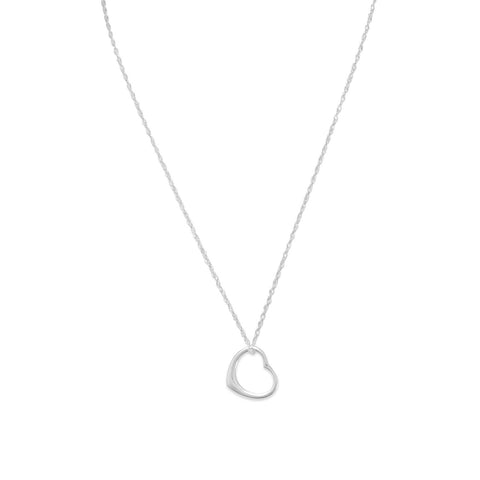 18" Necklace and Floating Heart Pendant