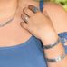 Oxidized Beaded Filigree Design Oval Cuff - Matador Diamond