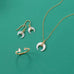 Mother of Pearl and CZ Crescent Gold Plate Earrings - Matador Diamond