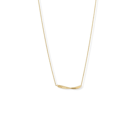 16" + 2" 1/2 Twist Textured Bar Necklace
