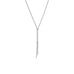 26" + 2" Rhodium Plated Long CZ Drop Lariat Necklace