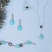 Rhodium Plated Turquoise Doublet Drop Earrings - Matador Diamond