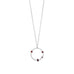 16" + 2" Rhodium Plated Garnet and Hammered Circle Necklace