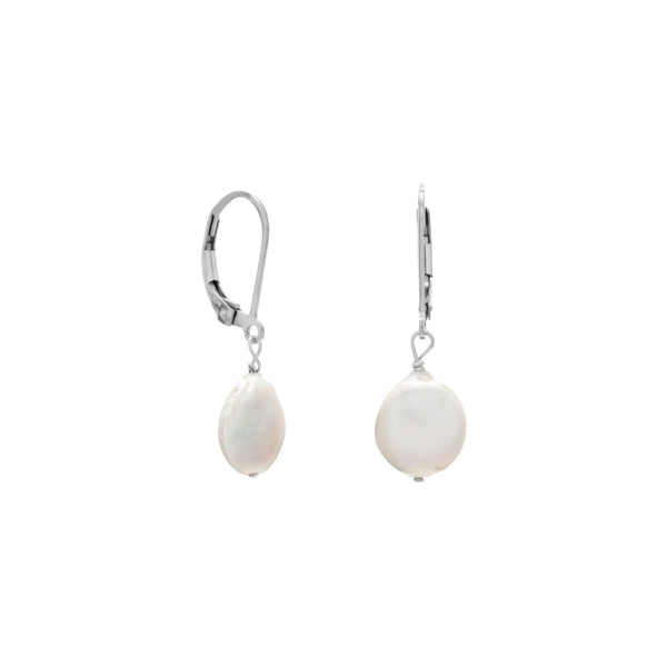 12mm Cultured Freshwater Coin Pearl Earrings