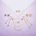 14 Karat Gold Plated Post Earrings with Labradorite Beads - Matador Diamond