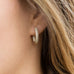 14 Karat Gold Plated CZ In/Out Hoop Earrings - Matador Diamond