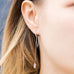 Rhodium Plated CZ Hoop Earrings with Chain Drop - Matador Diamond