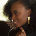 14 Karat Gold Plated Textured Cascading Plate Earrings - Matador Diamond
