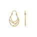 14 Karat Gold Plate Line Wire Design Hoop Earrings