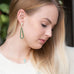 14 Karat Gold Plated Rainbow Moonstone and Turquoise Chip Post Earrings - Matador Diamond
