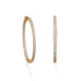 14 Karat Gold Plated Oval In/Out CZ Hoop Earrings - Matador Diamond