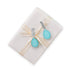 Rhodium Plated Turquoise Doublet Drop Earrings - Matador Diamond
