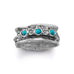 Oxidized Spin Ring with Reconstituted Turquoise Stones - Matador Diamond