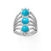 Polished Six Line Reconstituted Turquoise Ring