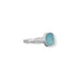 Square Aqua Roman Glass with Pebble Band Ring - Matador Diamond