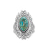 Oxidized Marquise Dot and Swirl Design Turquoise Ring