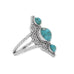 Oxidized Triple Turquoise and Scroll Design Ring - Matador Diamond