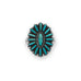 Oxidized Oval Turquoise Flower Ring