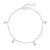 9"+1" Polished 5 Star Charm Anklet