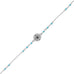 9.25"+.75" Blue Beaded Anklet with Compass Charm - Matador Diamond