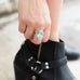 Chalcedony, Larimar, Topaz and Moonstone Cluster Ring - Matador Diamond