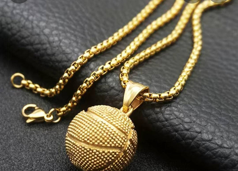 Gold Stainless Steel Basketball Hoop Necklace - Matador Diamond