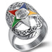 Order of the Easter Star Stainless Steel Silver Ring - Matador Diamond