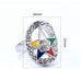 Order of the Easter Star Stainless Steel Silver & Gold Ring - Matador Diamond