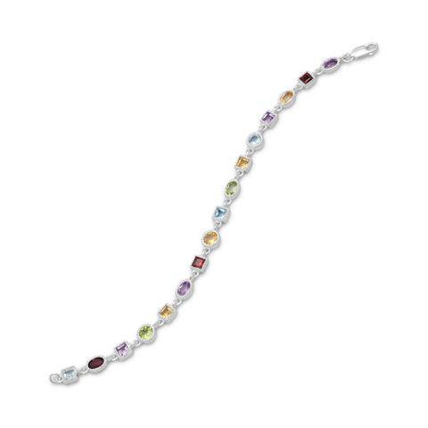 Sterling Silver Single Link Multistone Bracelet - Matador Diamond