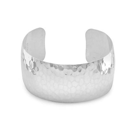 Sterling Silver 1.25" Hammered Cuff Bracelet - Matador Diamond