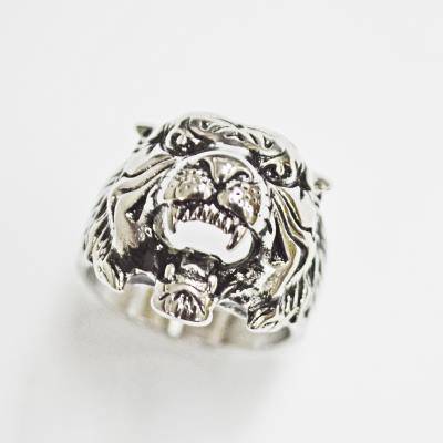 Stainless Steel Tiger Face Head Ring - Matador Diamond