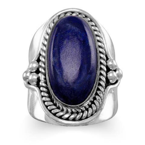 Sterling Silver Oxdized Lapis Ring - Matador Diamond