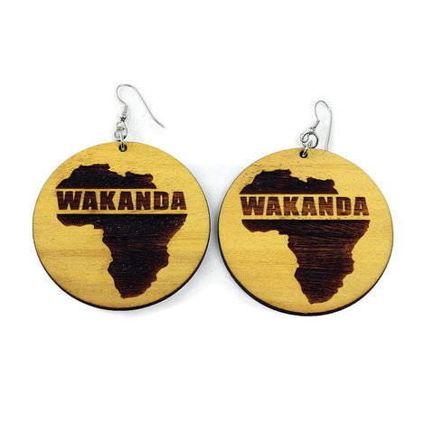 Wood Wakanda Earrings - Matador Diamond