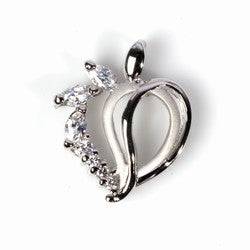 Sterling Silver CZ Pendant - Heart - Matador Diamond