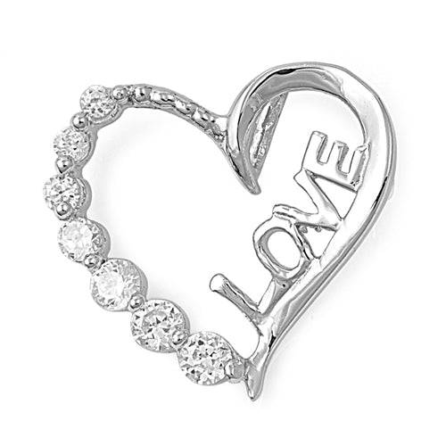 Sterling Silver Heart Pendant w/ CZ - Matador Diamond