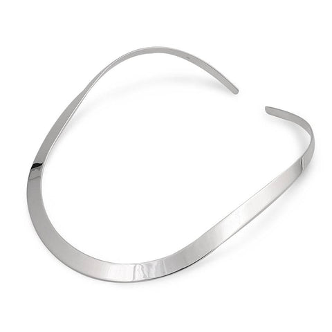 Sterling Silver Flat Choker Necklace - Matador Diamond