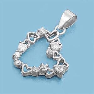 Sterling Silver CZ Heart Pendant Necklace - Matador Diamond