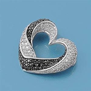 Silver Silver CZ Pendant - Heart - Matador Diamond
