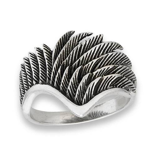 Sterling Silver Detailed Wing Ring - Matador Diamond