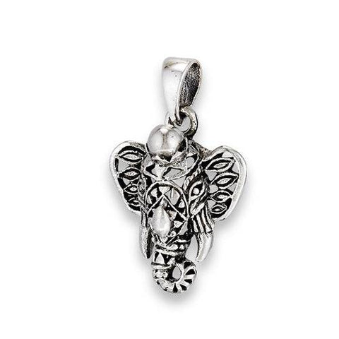Sterling Silver Filigree Ganesha Elephant Pendant - Matador Diamond